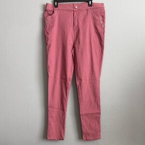 Chic Pink Skinny Jeans for Women Size 2X